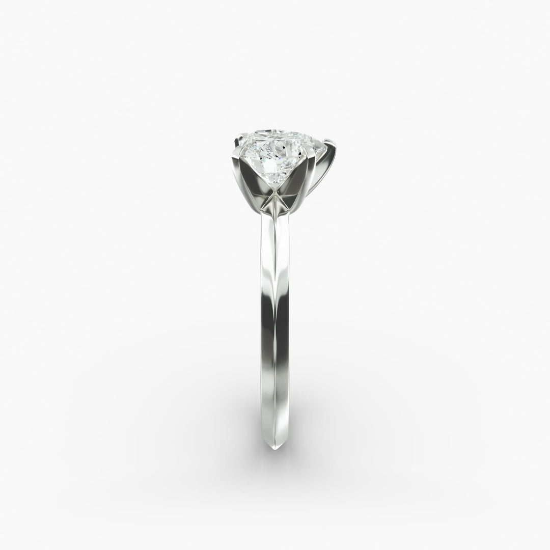 Heart Lab-Grown Diamond Knife-Edge Five-Prong Engagement Ring | Romantic Solitaire | IGI Certified | 10K/14K/18K Gold