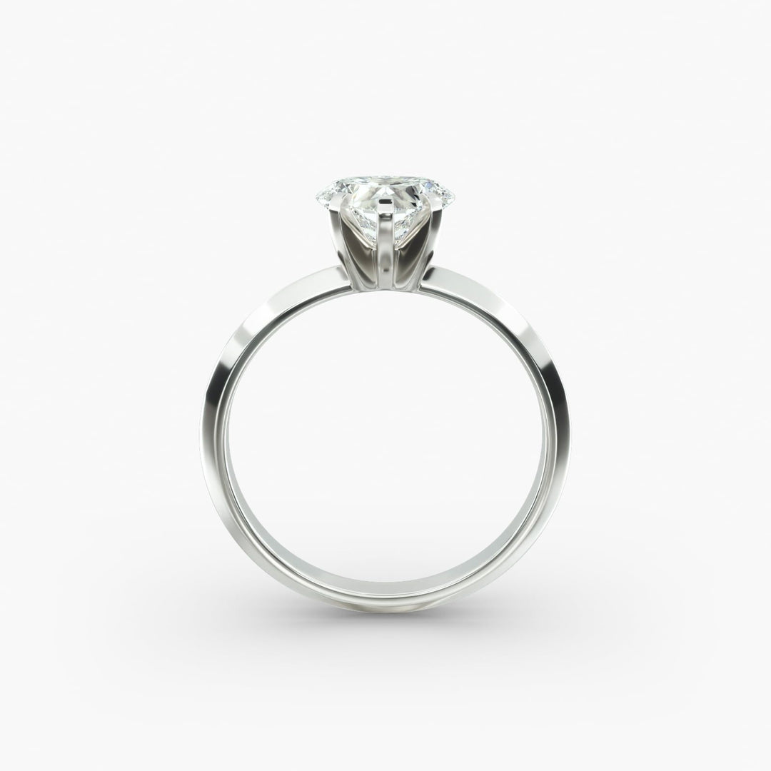 Heart Lab-Grown Diamond Knife-Edge Five-Prong Engagement Ring | Romantic Solitaire | IGI Certified | 10K/14K/18K Gold