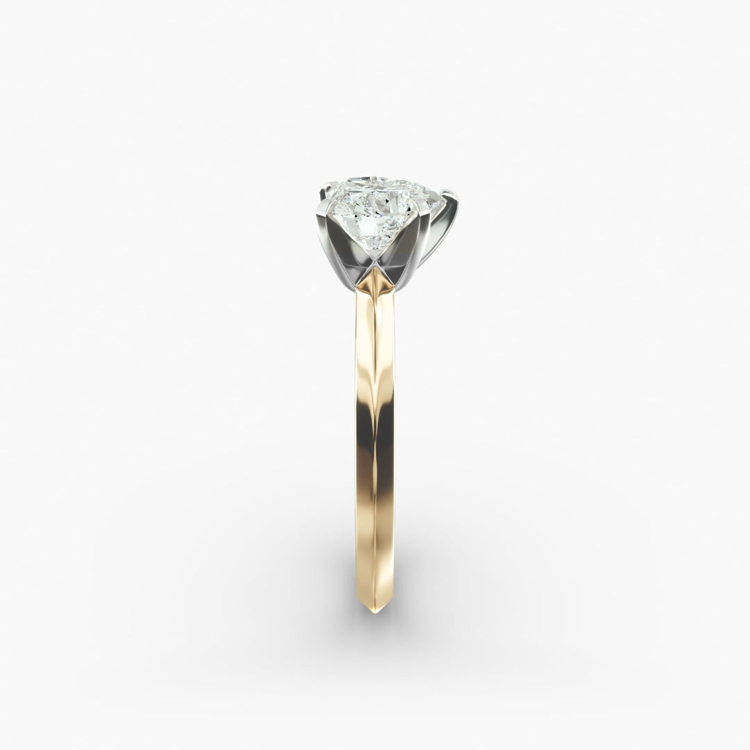 Heart Lab-Grown Diamond Knife-Edge Five-Prong Engagement Ring | Romantic Solitaire | IGI Certified | 10K/14K/18K Gold