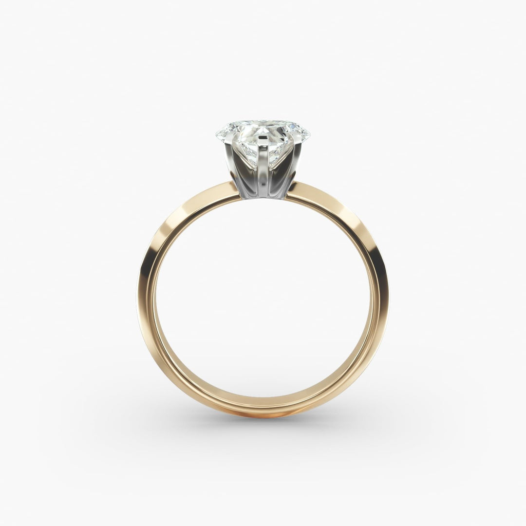 Heart Lab-Grown Diamond Knife-Edge Five-Prong Engagement Ring | Romantic Solitaire | IGI Certified | 10K/14K/18K Gold