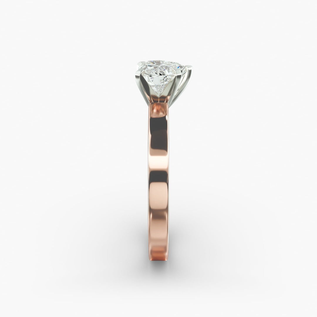 Heart Lab-Grown Diamond Solitaire Ring – 5-Prong Bold Band | IGI Certified | 10K/14K/18K Gold