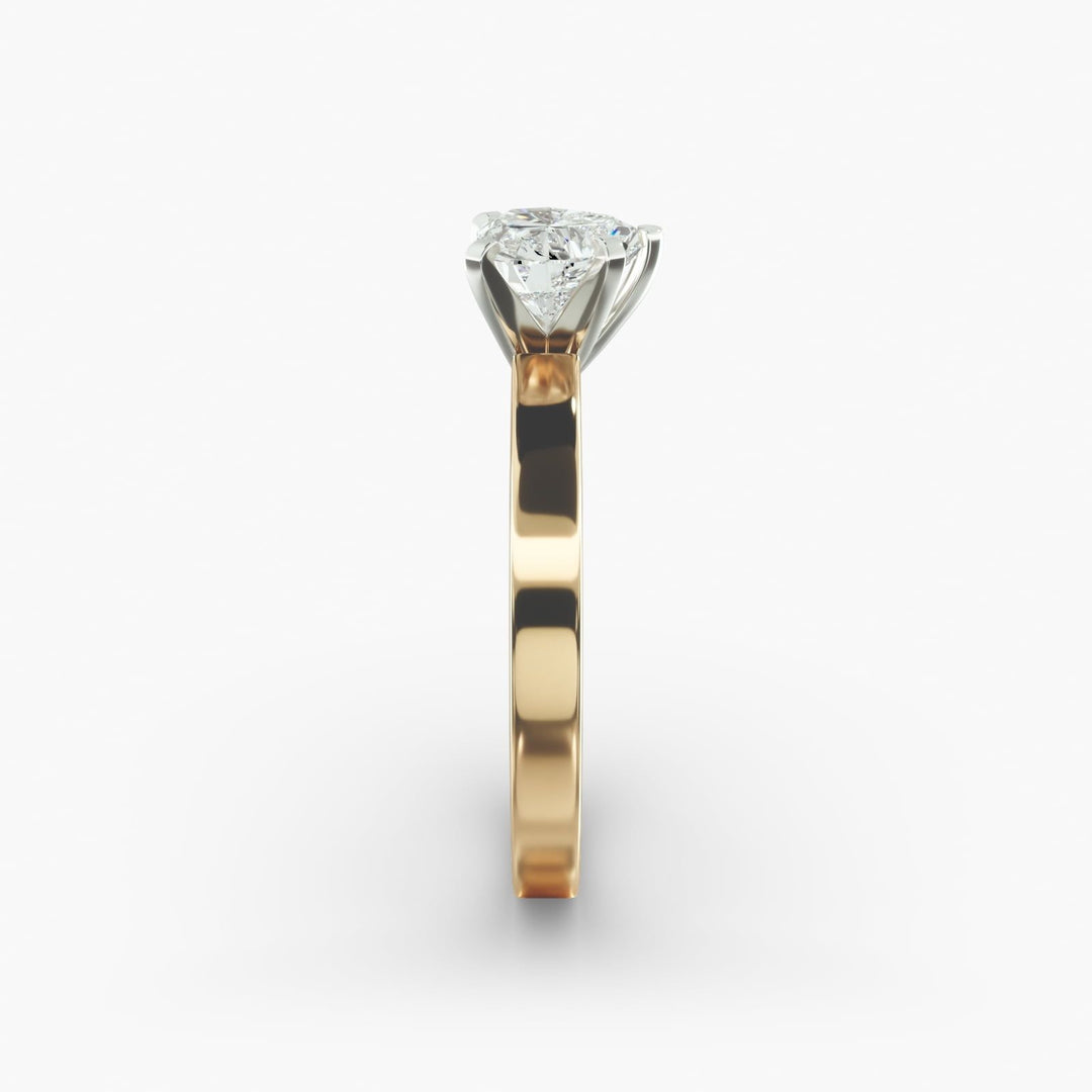 Heart Lab-Grown Diamond Solitaire Ring – 5-Prong Bold Band | IGI Certified | 10K/14K/18K Gold