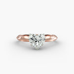 Load image into Gallery viewer, Heart Lab-Grown Diamond Solitaire Ring – 5-Prong Knife-Edge Band | IGI Certified | 10K/14K/18K Gold