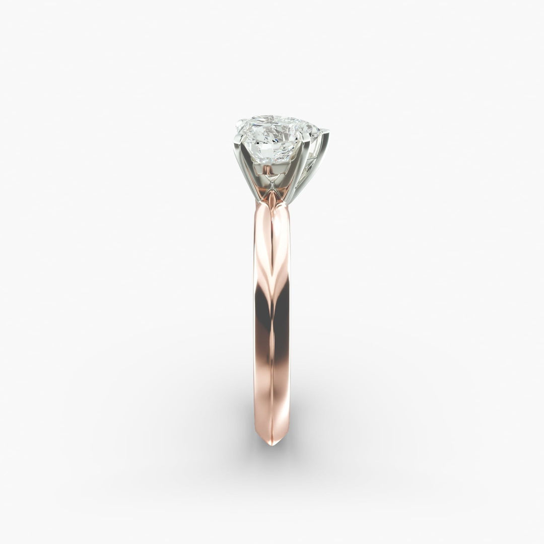 Heart Lab-Grown Diamond Solitaire Ring – 5-Prong Knife-Edge Band | IGI Certified | 10K/14K/18K Gold