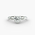 Load image into Gallery viewer, Heart Lab-Grown Diamond Solitaire Ring – 5-Prong Knife-Edge Band | IGI Certified | 10K/14K/18K Gold