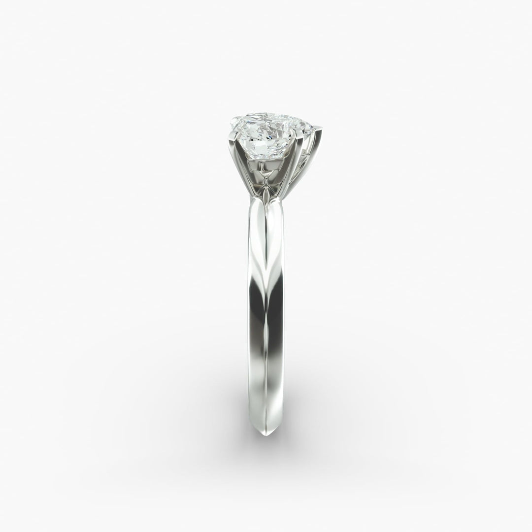 Heart Lab-Grown Diamond Solitaire Ring – 5-Prong Knife-Edge Band | IGI Certified | 10K/14K/18K Gold