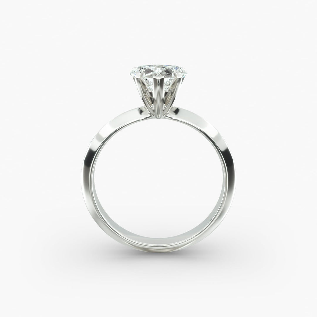 Heart Lab-Grown Diamond Solitaire Ring – 5-Prong Knife-Edge Band | IGI Certified | 10K/14K/18K Gold