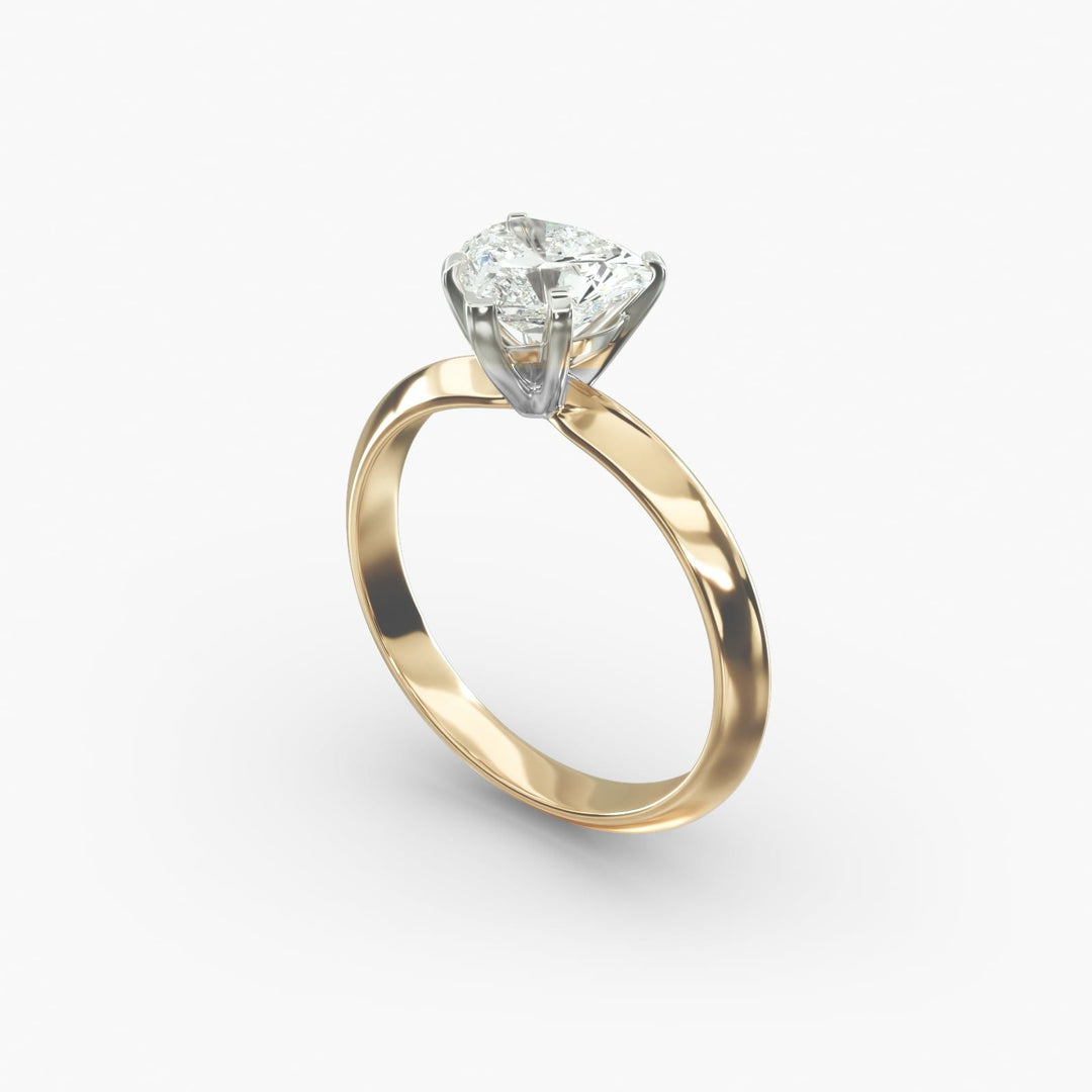 Heart Lab-Grown Diamond Solitaire Ring – 5-Prong Knife-Edge Band | IGI Certified | 10K/14K/18K Gold