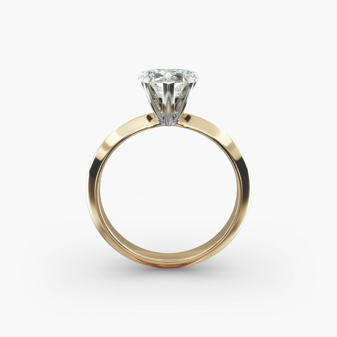 Heart Lab-Grown Diamond Solitaire Ring – 5-Prong Knife-Edge Band | IGI Certified | 10K/14K/18K Gold