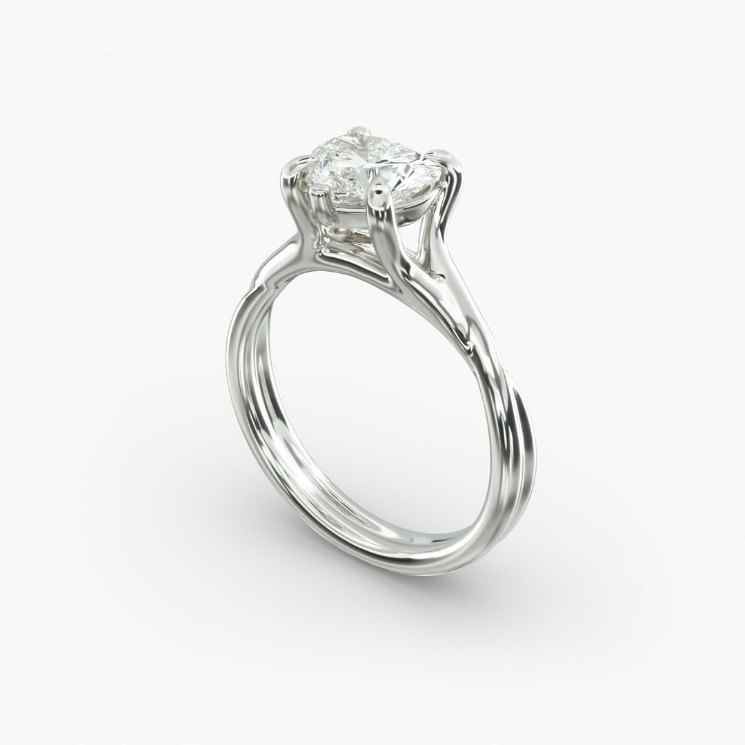 Heart Lab-Grown Diamond Ring – Twisted Band Design | IGI Certified | 10K/14K/18K Gold
