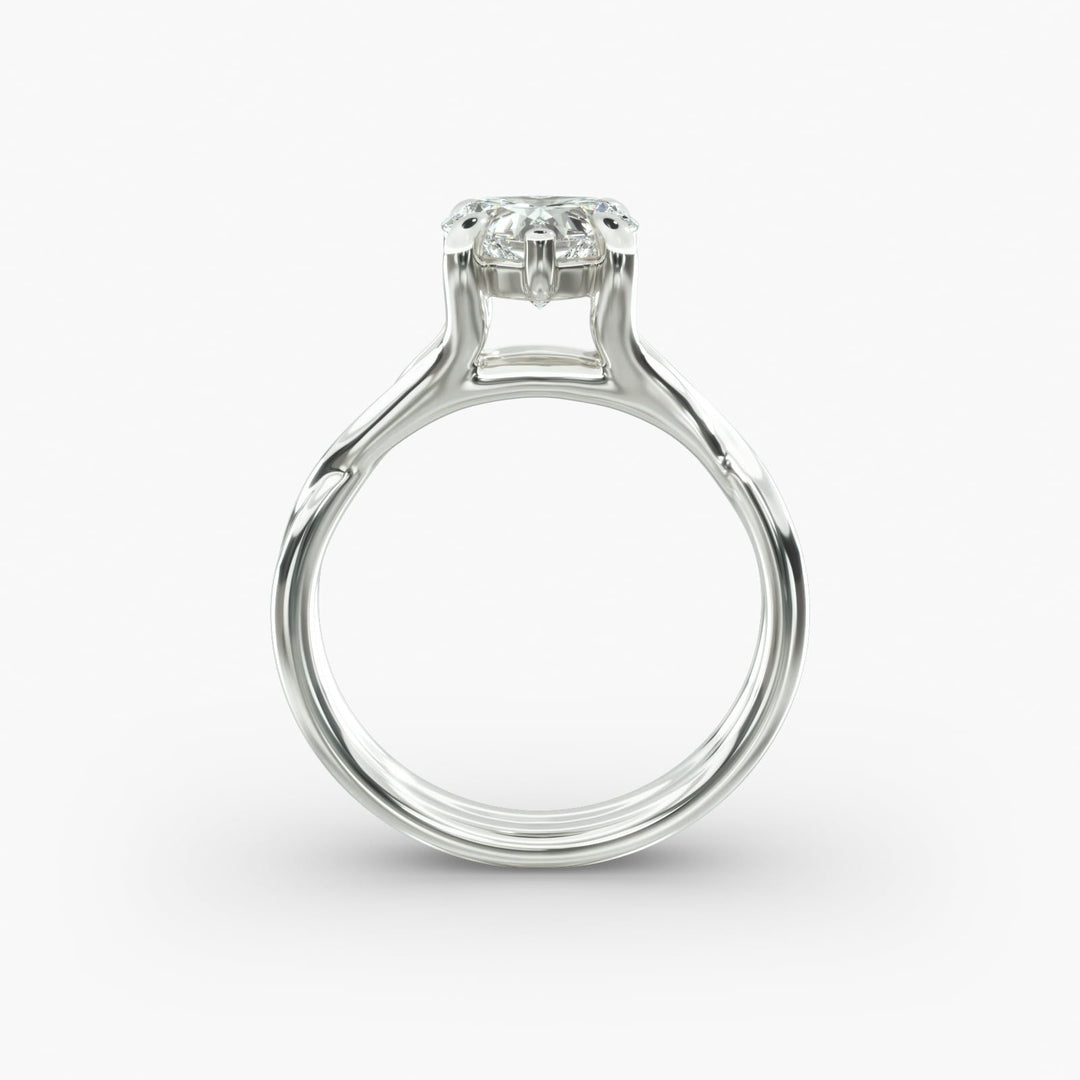 Heart Lab-Grown Diamond Ring – Twisted Band Design | IGI Certified | 10K/14K/18K Gold