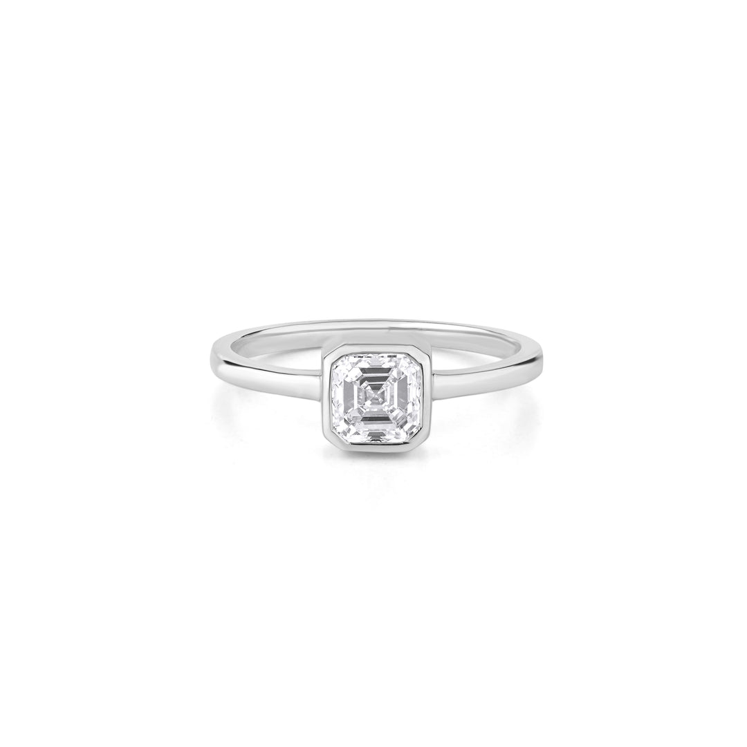 Asscher Cut Lab Grown Diamond Solitaire Ring | IGI Certified | 1.00–5.00 Carat | 10K/14K/18K Gold