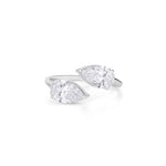 Load image into Gallery viewer, 1.84 CTW Toi Et Moi Pear Lab-Grown Diamond Ring in 14K White Gold – IGI Certified