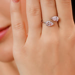 Load image into Gallery viewer, 1.84 CTW Toi Et Moi Pear Lab-Grown Diamond Ring in 14K White Gold – IGI Certified