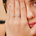 Load image into Gallery viewer, 0.81 CTW Toi Et Moi Pear Lab-Grown Diamond Ring in 14K Yellow Gold – IGI Certified