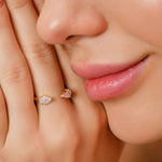 Load image into Gallery viewer, Toi et Moi Pear Lab Grown Diamond Ring | 0.60 Carat Total | 10K/14K/18K Gold | Yellow, White, Rose