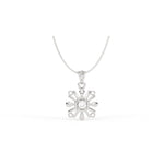 Load image into Gallery viewer, 0.22 CT Round Lab-Grown Diamond Floral Pendant Necklace | Solid Gold | Delicate Petal Design