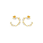 Load image into Gallery viewer, Round Lab-Grown Diamond Half-Round Circle Earrings 0.73 CTW – 40 Stones | 10K, 14K, 18K White, Yellow & Rose Gold | IGI Certified