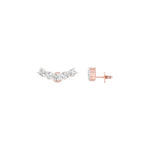 Load image into Gallery viewer, Round Lab-Grown Diamond Linear Ear Climber Earrings 0.30 CTW – 10 Stones | Prong-Set | 10K, 14K, 18K White, Yellow & Rose Gold | IGI Certified