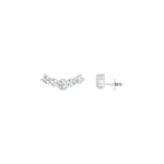 Load image into Gallery viewer, Round Lab-Grown Diamond Linear Ear Climber Earrings 0.30 CTW – 10 Stones | Prong-Set | 10K, 14K, 18K White, Yellow & Rose Gold | IGI Certified