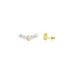 Load image into Gallery viewer, Round Lab-Grown Diamond Linear Ear Climber Earrings 0.30 CTW – 10 Stones | Prong-Set | 10K, 14K, 18K White, Yellow & Rose Gold | IGI Certified