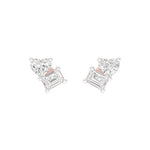 Load image into Gallery viewer, Emerald & Heart Lab-Grown Diamond Toi et Moi Earrings 0.66 CTW – 4 Stones | Two-Stone Design | 10K, 14K, 18K White, Yellow & Rose Gold | IGI Certified