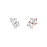 Load image into Gallery viewer, Emerald & Heart Lab-Grown Diamond Toi et Moi Earrings 0.66 CTW – 4 Stones | Two-Stone Design | 10K, 14K, 18K White, Yellow & Rose Gold | IGI Certified