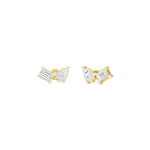 Load image into Gallery viewer, Emerald & Pear Lab-Grown Diamond Toi et Moi Earrings 0.56 CTW – 4 Stones | Two-Stone Design | 10K, 14K, 18K White, Yellow & Rose Gold | IGI Certified