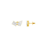 Load image into Gallery viewer, Emerald & Pear Lab-Grown Diamond Toi et Moi Earrings 0.56 CTW – 4 Stones | Two-Stone Design | 10K, 14K, 18K White, Yellow & Rose Gold | IGI Certified