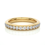 Load image into Gallery viewer, 0.96 CT Round Lab Grown Diamond Channel Set Eternity Band | 32 Stone Gold Ring