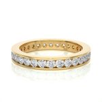 Load image into Gallery viewer, 1.20 CT Round Lab Grown Diamond Channel Set Eternity Band | 30 Stone Gold Ring