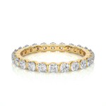 Load image into Gallery viewer, 1.09 CT Round Lab Grown Diamond Bar Set Eternity Band | 24 Stone Gold Ring