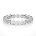 Load image into Gallery viewer, 2.03 CT Round Lab Grown Diamond Bar Set Eternity Band | 20 Stone Gold Ring