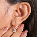 Load image into Gallery viewer, Ready-to-Ship 1.22 CT Round & Trapezoid Lab-Grown Diamond Earrings in 10K Yellow Gold