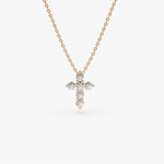 Load image into Gallery viewer, IGI Certified Lab-Grown Diamond Cross Pendant Necklace – Solid Gold