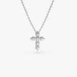 Load image into Gallery viewer, Minimalist Cross Pendant in Lab-Grown Diamonds – IGI Certified