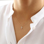 Load image into Gallery viewer, IGI Certified Lab-Grown Diamond Cross Pendant Necklace – Solid Gold
