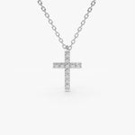 Load image into Gallery viewer, Delicate 0.08 Carat Lab Diamond Cross Pendant in Solid Gold