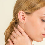 Load image into Gallery viewer, Leaf-Style Flower Lab-Grown Diamond Earrings 0.10 CTW – 20 Round Stones | 10K, 14K, 18K Gold | IGI Certified