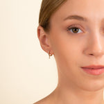 Load image into Gallery viewer, Hoop Earrings with Bezel-Set Round Diamond Dangle 0.28 CTW – 14 Stones | 10K, 14K, 18K Gold | IGI Certified