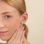 Load image into Gallery viewer, Heart-Shaped Round Lab-Grown Diamond Earrings 0.10 CTW – 26 Stones | Pavé Set | 10K, 14K, 18K Gold | IGI Certified