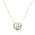 Load image into Gallery viewer, 0.34 CT Lab-Grown Diamond Halo Pendant Necklace | Round Diamonds | Solid Gold