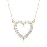 Load image into Gallery viewer, 0.46 CT Lab-Grown Diamond Heart Pendant Necklace | Round Diamonds | Solid Gold