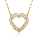 Load image into Gallery viewer, 1.26 CT Lab-Grown Diamond Three-Heart Row Pendant Necklace | Solid Gold | 73 Round Diamonds