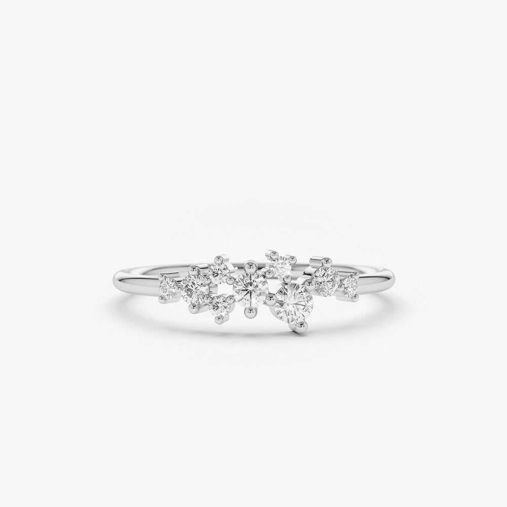 0.23 CT Lab-Grown Cluster Diamond Ring | 9-Stone IGI Certified Design