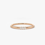 Load image into Gallery viewer, 0.05 CT Lab-Grown Round Diamond Three-Stone Band Ring | Dainty & IGI Certified