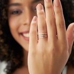 Load image into Gallery viewer, 0.05 CT Lab-Grown Round Diamond Three-Stone Band Ring | Dainty & IGI Certified