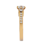 Load image into Gallery viewer, 0.85 CT Round Center with Princess Cut Side Lab Grown Diamond Three Stone Ring | 13 Stone Gold Band