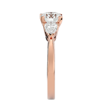 Load image into Gallery viewer, 1.59 CT Round Center with Pear Side Lab Grown Diamond Three Stone Ring | 3 Stone Gold Band