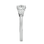 Load image into Gallery viewer, 1.59 CT Round Center with Pear Side Lab Grown Diamond Three Stone Ring | 3 Stone Gold Band